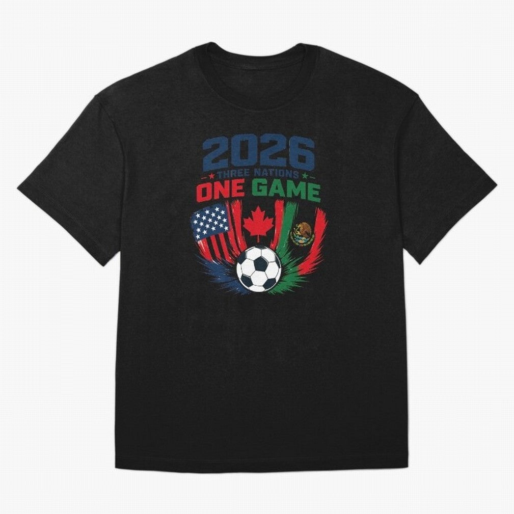 Three Nations One Game 2026 ¨C USA Canada Mexico Football Design ?????? Oversized T-Shirt Bring Stadium Energy to the FIFA World Cup 2026 Journey through Cristiano Ronaldo, Haaland and CR7 Highlights, Brazil, Portugal and Argentina Pride, Game Day
