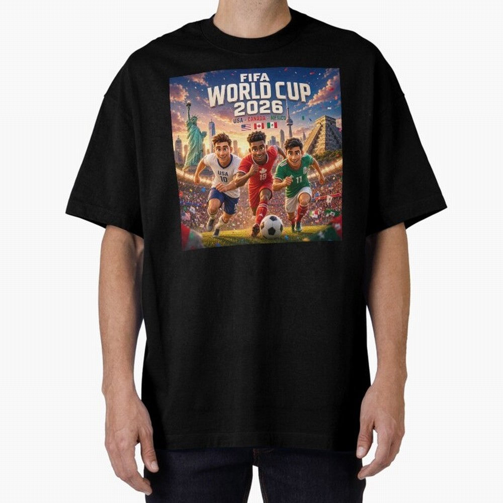 ? USA Canada Mexico Football 2026 #football 2026 Oversized T-Shirt Step into Match Day Hype around FIFA World Cup 2026 USA Canada Mexico, Messi, CR7 and Mbappe, Argentina, Champion Mindset, Group Stage Buzz, Knockout Tension and Passionate Fan
