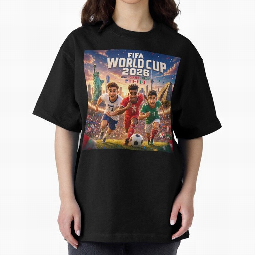 ? USA Canada Mexico Football 2026 #football 2026 Oversized T-Shirt Step into Match Day Hype around FIFA World Cup 2026 USA Canada Mexico, Messi, CR7 and Mbappe, Argentina, Champion Mindset, Group Stage Buzz, Knockout Tension and Passionate Fan