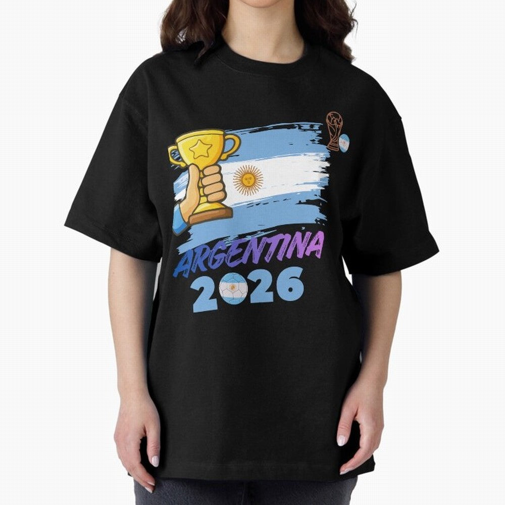 Argentina world cup design Oversized T-Shirt Bring Legendary Rivalry Energy to FIFA World Cup 2026 for Fans of Messi and France and Portugal, Bringing Global Supporter Spirit, Legendary Goals, National Colors and Tournament Celebration; Ideal for