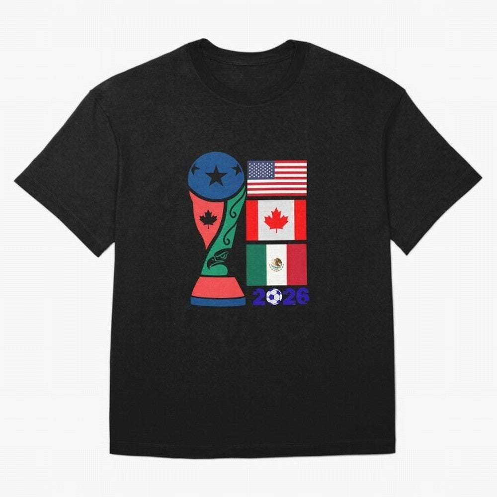 North America Football Unity 2026 Oversized T-Shirt Elevate Global Football Passion for FIFA World Cup 2026 USA Canada Mexico, Made for CR7, Argentina, Worldwide Fan Energy, Dramatic Goals, Stadium Lights and Championship Celebrations; Built for