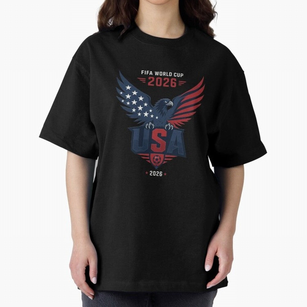 FIFA World Cup 2026 USA Eagle Soccer Logo Oversized T-Shirt Fuel Your Fan Pride for Match Day Hype around FIFA World Cup 2026 USA Canada Mexico, Cristiano Ronaldo, England and Germany, Stadium Memories, Football Loyalty, International Chants and