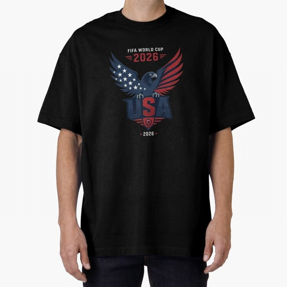 FIFA World Cup 2026 USA Eagle Soccer Logo Oversized T-Shirt Fuel Your Fan Pride for Match Day Hype around FIFA World Cup 2026 USA Canada Mexico, Cristiano Ronaldo, England and Germany, Stadium Memories, Football Loyalty, International Chants and
