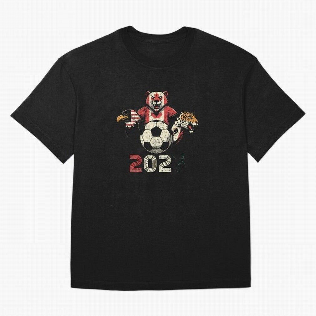 United 2026 Soccer Mascots North America Tournament T-Shirt_83157189 Oversized T-Shirt Embrace Match Day Hype around FIFA World Cup 2026 USA Canada Mexico, Cristiano Ronaldo, Portugal, Football History, Final Match Energy, Crowd Noise and Once in a