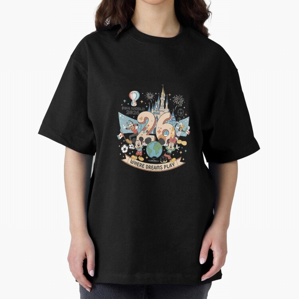 Dreamland Football 26 Oversized T-Shirt Carry Global Football Passion for FIFA World Cup 2026, Built around CR7, Spain and Netherlands, Worldwide Fan Energy, Dramatic Goals, Stadium Lights and Championship Celebrations; Perfect for Fans,