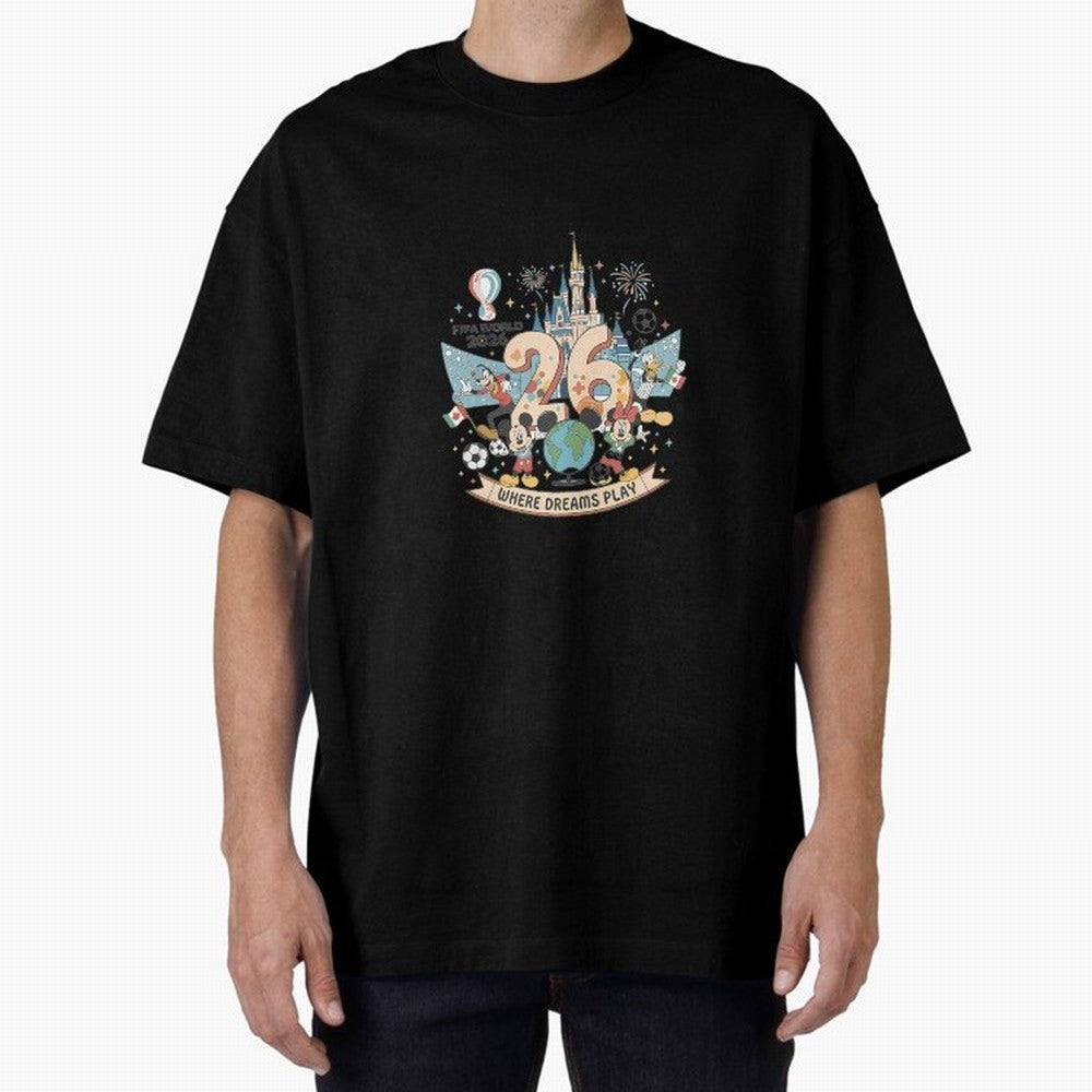 Dreamland Football 26 Oversized T-Shirt Carry Global Football Passion for FIFA World Cup 2026, Built around CR7, Spain and Netherlands, Worldwide Fan Energy, Dramatic Goals, Stadium Lights and Championship Celebrations; Perfect for Fans,