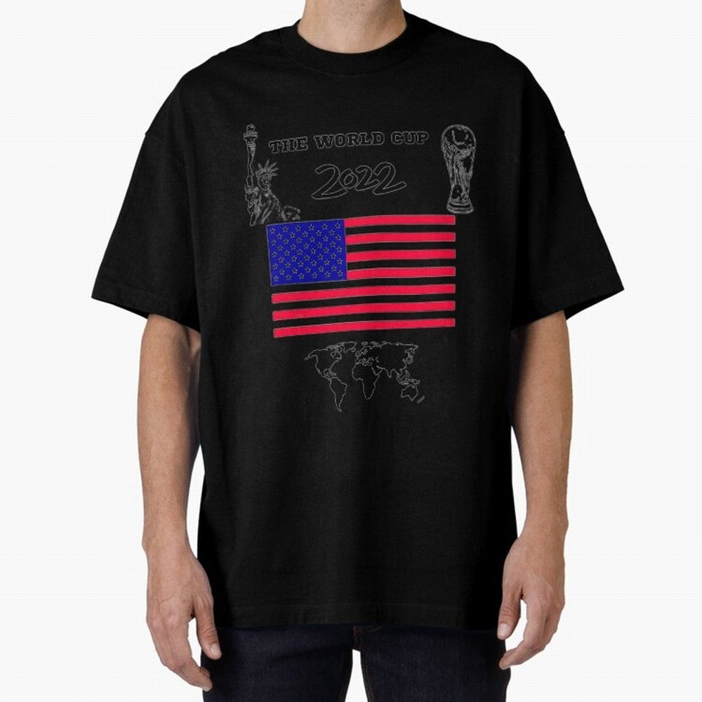 T-shirt for World cup, USA Oversized T-Shirt Fuel Match Day Hype around FIFA World Cup 2026 USA Canada Mexico, Cristiano Ronaldo, Portugal, Spain and Germany, Retro Football Energy, Iconic Rivalries, Trophy Chase Drama and Stadium Atmosphere; Made