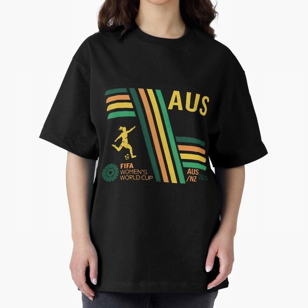 Australia Women's World Cup Oversized T-Shirt Create the FIFA World Cup 2026 USA Canada Mexico Journey through Messi, CR7 and Mbappe Highlights, England Pride, Sports Nostalgia, International Competition, Famous Players and Unforgettable Victories;