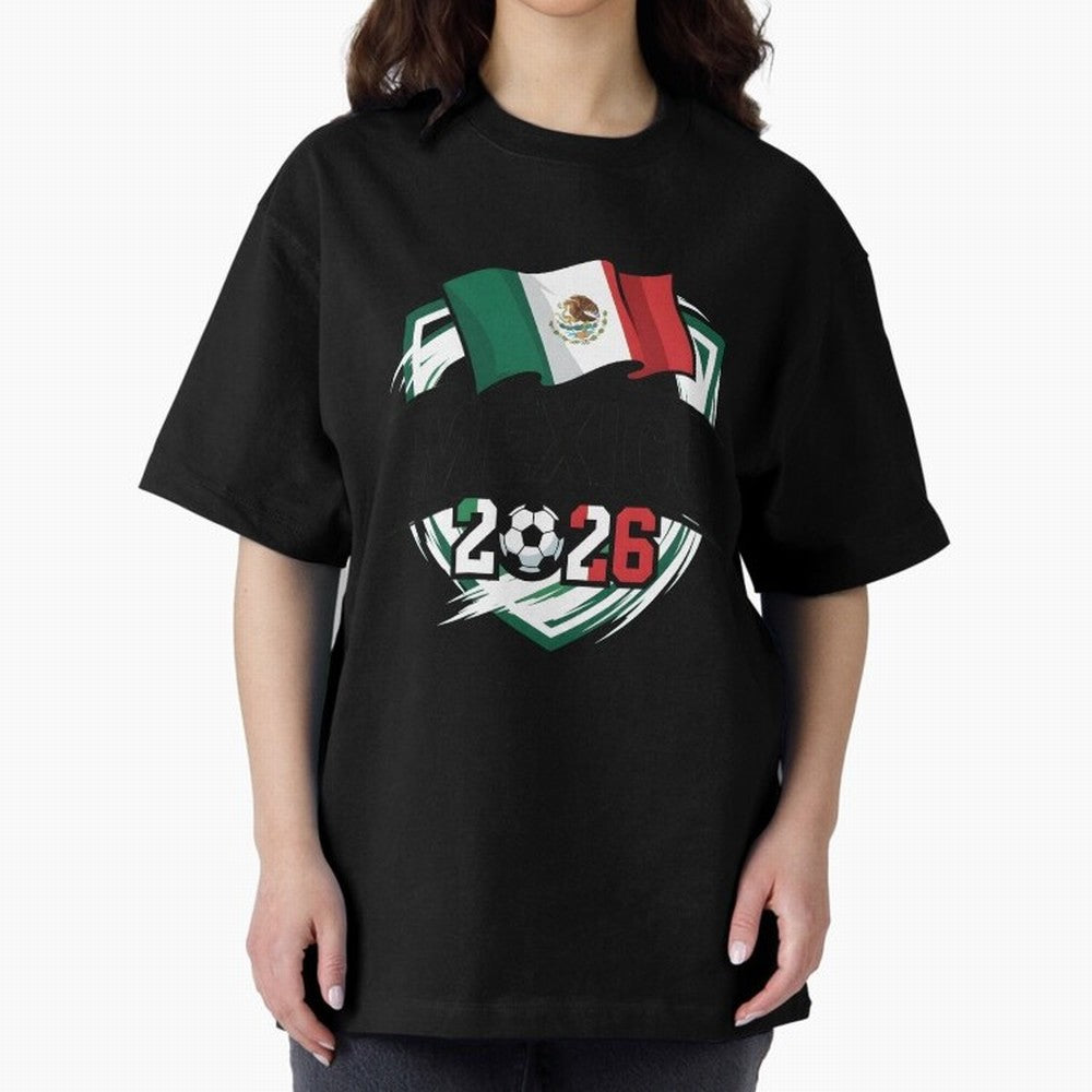 MEXICO World Cup 2026 Gift ¨C MEXICO Football Oversized T-Shirt Step into FIFA World Cup 2026 Capturing Messi, CR7 and Mbappe, England and Germany Energy, Soccer Culture, Superstar Moments, National Team Dreams and Competitive Fire; Ideal for