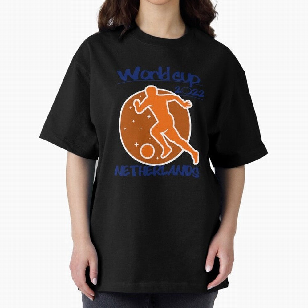 Netherlands World Cup 2022 Oversized T-Shirt Turn Up for Global Football Passion for FIFA World Cup 2026 Group Stage, Filled with Cristiano Ronaldo, Spain and Netherlands, Worldwide Fan Energy, Dramatic Goals, Stadium Lights and Championship