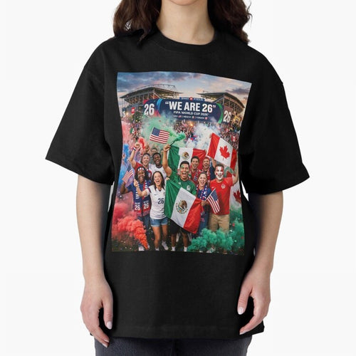 2026 World Cup Fans Celebrate Oversized T-Shirt Show Passion for the Stars of FIFA World Cup 2026 USA Canada Mexico Spirit, Connected to Brazil, Neymar, Haaland and Cristiano Ronaldo, Football History, Final Match Energy, Crowd Noise and Once in a