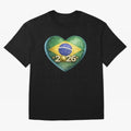 Brazil 2026 World Football Heart Flag Designs Oversized T-Shirt Cheer through Every Moment of Global Football Passion for FIFA World Cup 2026 USA Canada Mexico, Capturing Neymar, Haaland and Cristiano Ronaldo, Spain and Netherlands, Sports