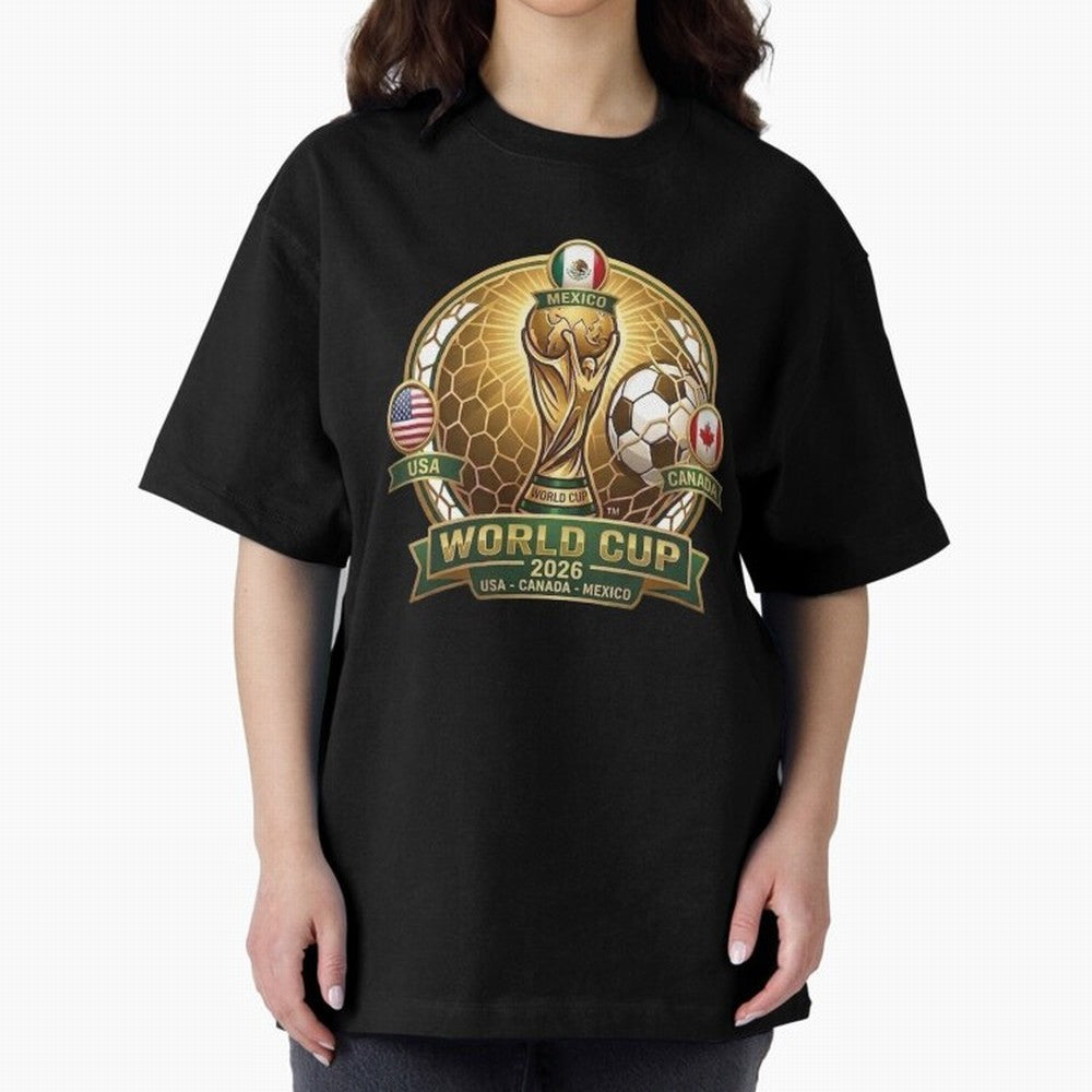 Chasing the Cup 2026 Oversized T-Shirt Celebrate Classic Football Spirit in FIFA World Cup 2026 Group Stage Spirit, Centered on Brazil, Portugal and Argentina, Messi, CR7 and Mbappe, Tournament Hype, Historic Matchups, Family Viewing Parties and