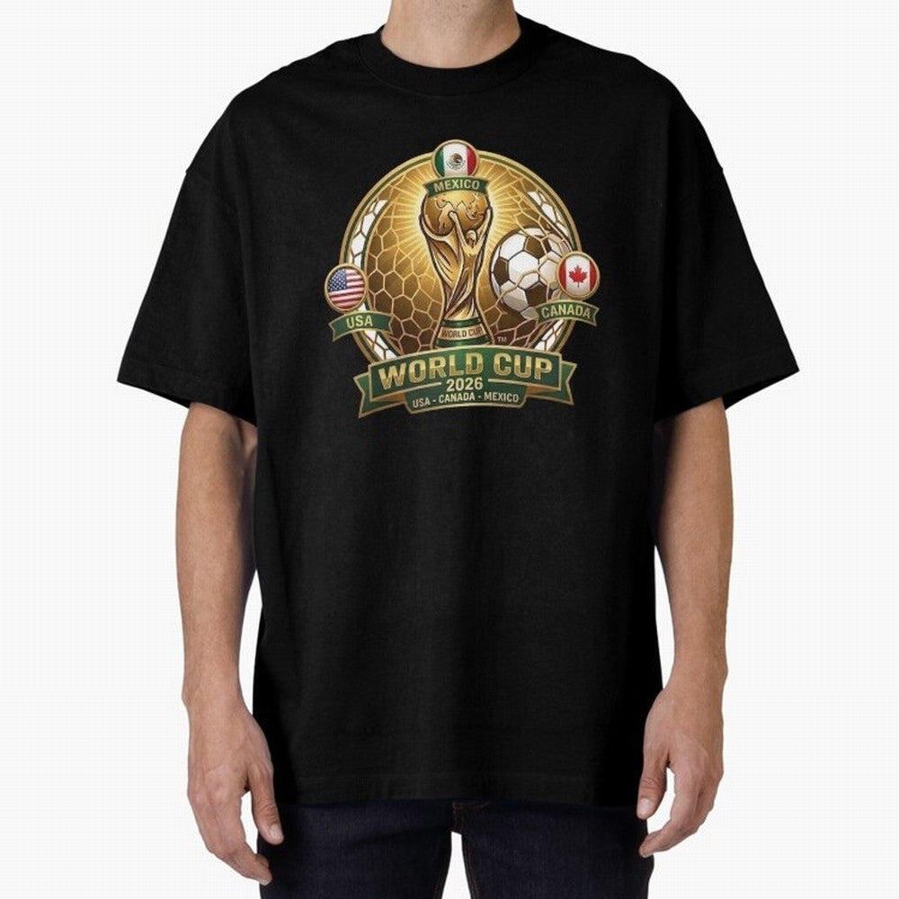 Chasing the Cup 2026 Oversized T-Shirt Celebrate Classic Football Spirit in FIFA World Cup 2026 Group Stage Spirit, Centered on Brazil, Portugal and Argentina, Messi, CR7 and Mbappe, Tournament Hype, Historic Matchups, Family Viewing Parties and