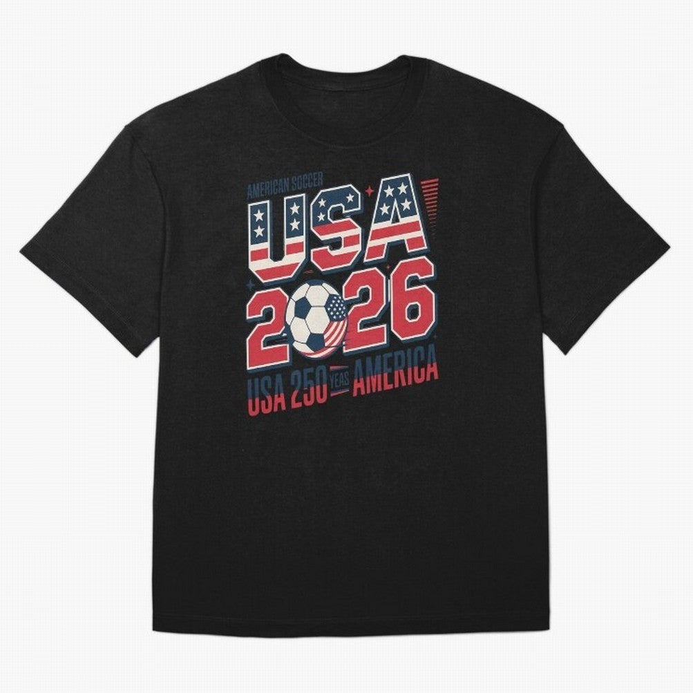 USA Soccer 250 Years 1776 -2026 Oversized T-Shirt Bring Stadium Energy to FIFA World Cup 2026 Group Stage Capturing Haaland, England Energy, Game Day Rituals, Football Legends, Country Pride and the Road to the Final; Ideal for Passionate Fans Who