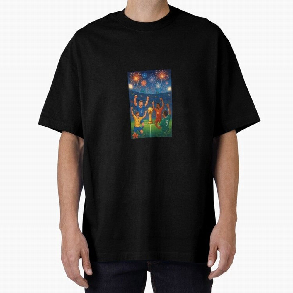 World Cup Oversized T-Shirt Celebrate Every Goal in FIFA World Cup 2026 USA Canada Mexico for Fans of Haaland and Mbappe and Argentina, France and Brazil, Bringing Tournament Hype, Historic Matchups, Family Viewing Parties and Global Sports Pride;
