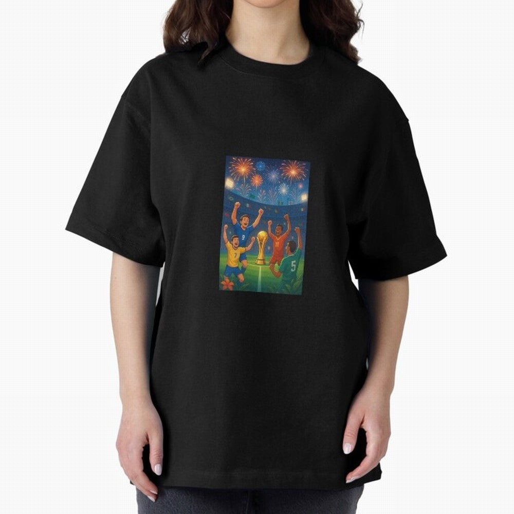 World Cup Oversized T-Shirt Celebrate Every Goal in FIFA World Cup 2026 USA Canada Mexico for Fans of Haaland and Mbappe and Argentina, France and Brazil, Bringing Tournament Hype, Historic Matchups, Family Viewing Parties and Global Sports Pride;