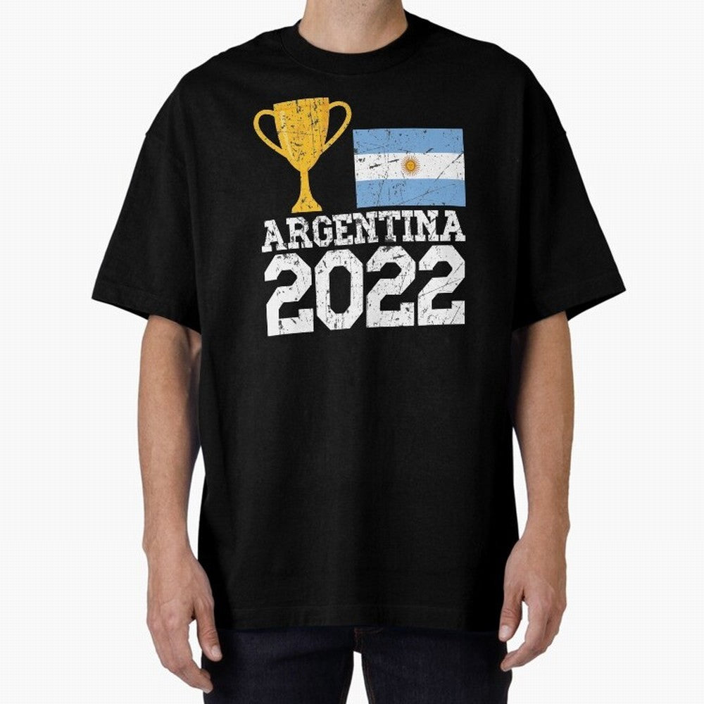 Argentina World Cup Soccer Football 2022, Argentina Soccer Jersey Argentinian Football, Argentina, Argentinian, Qatar World Cup 2022 Oversized T-Shirt Upgrade Match Day Hype around FIFA World Cup 2026 Group Stage, Neymar, Spain, Supporter Pride,