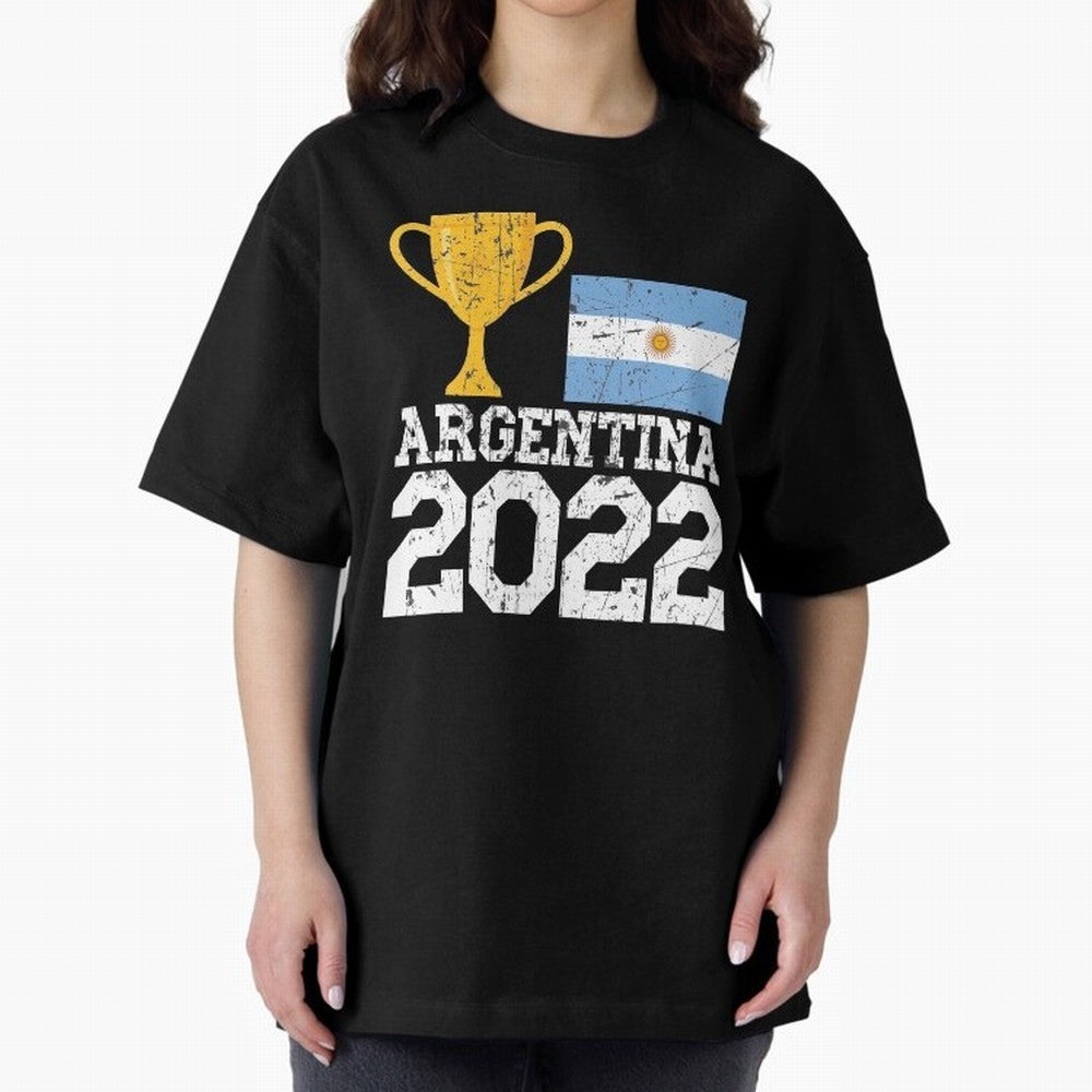 Argentina World Cup Soccer Football 2022, Argentina Soccer Jersey Argentinian Football, Argentina, Argentinian, Qatar World Cup 2022 Oversized T-Shirt Upgrade Match Day Hype around FIFA World Cup 2026 Group Stage, Neymar, Spain, Supporter Pride,