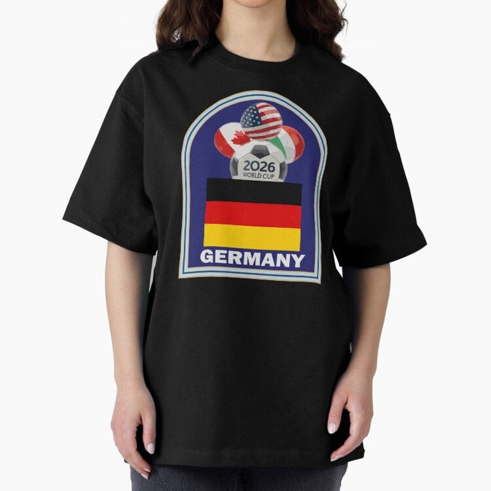 Germany 2026 Soccer T-shirt Oversized T-Shirt Bring Home the FIFA World Cup 2026 Group Stage Journey through Messi Highlights, Spain and Netherlands Pride, Match Day Excitement, Supporter Culture, Golden Goals and Global Football Passion; Ideal for