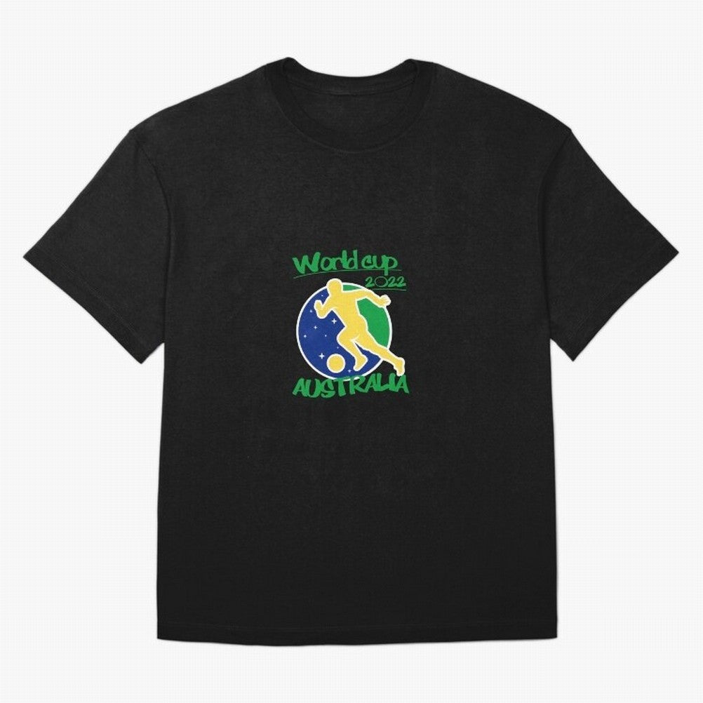 Australia World Cup 2022 Oversized T-Shirt Bring a Vintage Feel to the FIFA World Cup 2026 Journey through Mbappe and Neymar Highlights, France Pride, Championship Spirit, Famous Goals, Roaring Crowds and International Football Unity; Ideal for