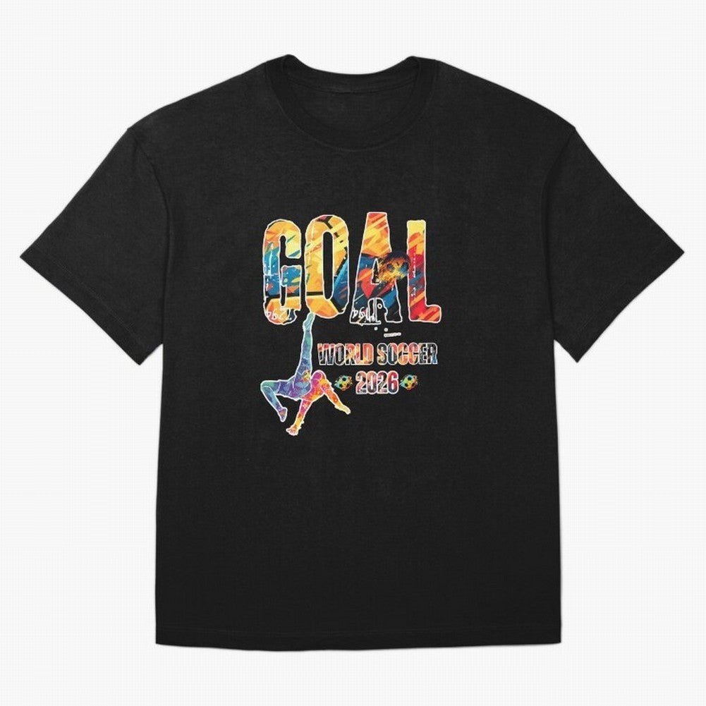 Goal World Soccer Championship 2026 Oversized T-Shirt Bring a Vintage Feel to the FIFA World Cup 2026 USA Canada Mexico Journey through Messi, CR7 and Mbappe Highlights, Germany Pride, Goal Celebration Energy, Supporter Heritage, Football Icons and