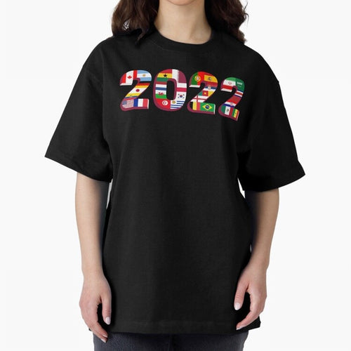 All the 32 Teams that Played in 2022 in Qatar for Football Fans Oversized T-Shirt Step into Global Football Passion for FIFA World Cup 2026 USA Canada Mexico, Made for Mbappe and Neymar, Spain and Netherlands, Supporter Pride, Iconic Celebrations,