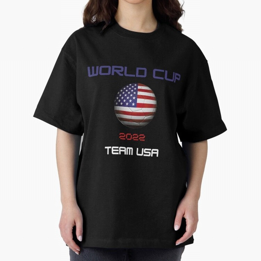World cup 2022 Team USA Oversized T-Shirt Mark FIFA World Cup 2026 Inspired by Mbappe, Germany Energy, Sports Nostalgia, International Competition, Famous Players and Unforgettable Victories; Perfect for Supporters Who Want Bold Football Energy,
