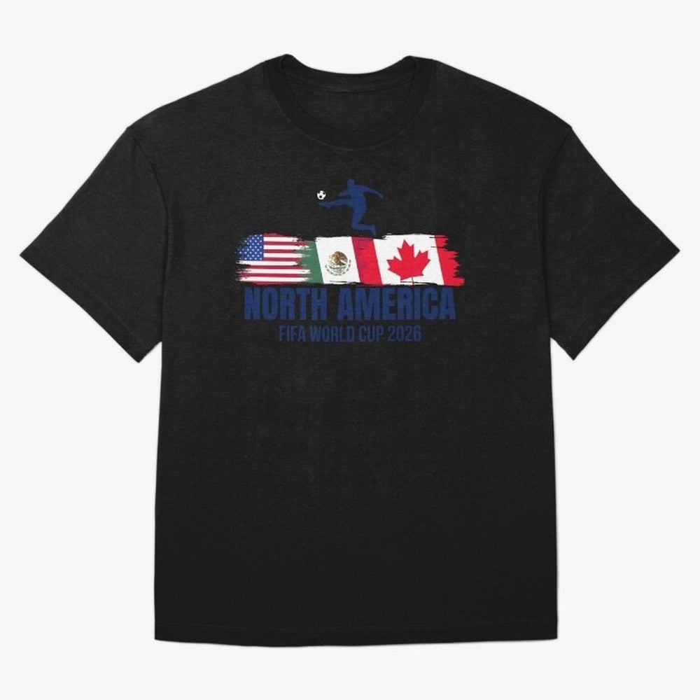 2026 North America Soccer World Tour - USA Mexico Canada Oversized T-Shirt Join the Countdown to Match Day Hype around FIFA World Cup 2026 Group Stage, Messi, Neymar and Mbappe, Argentina, France and Brazil, Tournament Hype, Historic Matchups,