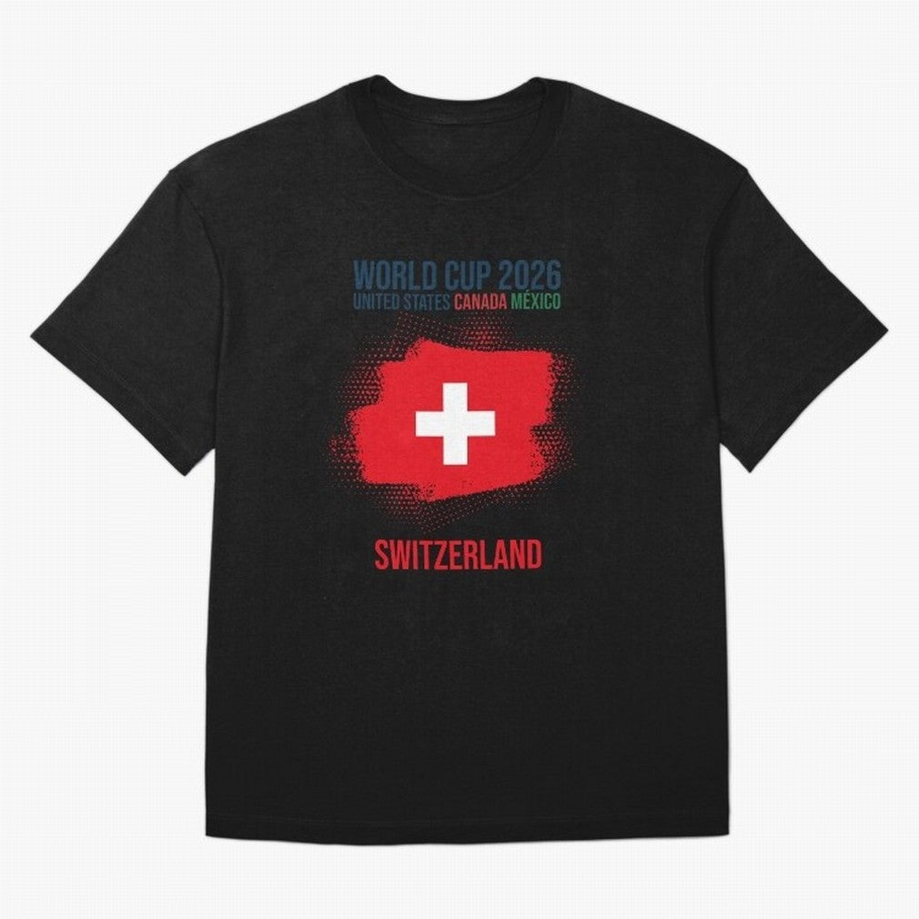 SWETZERLAND WORLD CUP 2026 Oversized T-Shirt Fuel Your Fan Pride for FIFA World Cup 2026 USA Canada Mexico Spirit, Highlighting Portugal, Spain and Germany, Messi, Neymar and Mbappe, Global Supporter Spirit, Legendary Goals, National Colors and