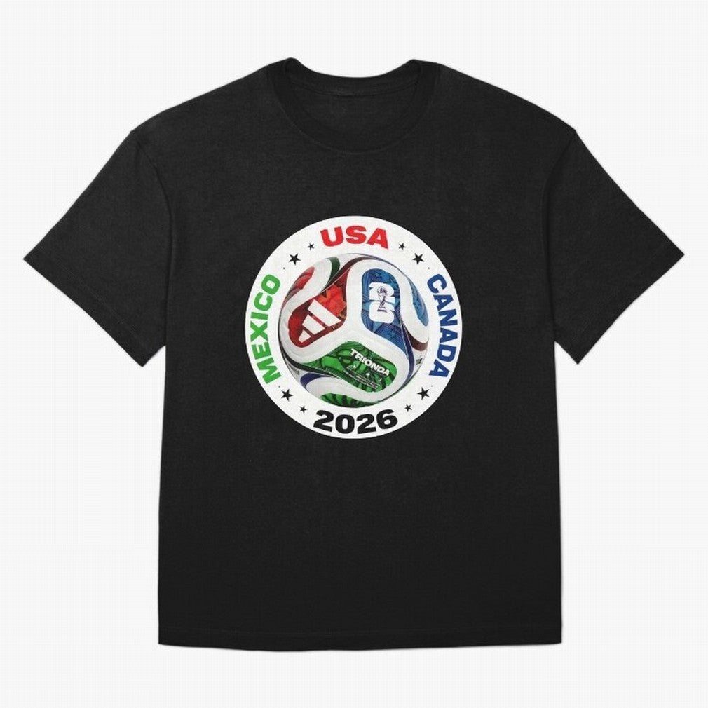 Trionda 26 Soccer Ball - North America 2026 Football Art Oversized T-Shirt Join Global Football Passion for FIFA World Cup 2026, Inspired by Messi, Germany, Football Passion, Legendary Performances, Festival Vibes and Supporter Community; Perfect