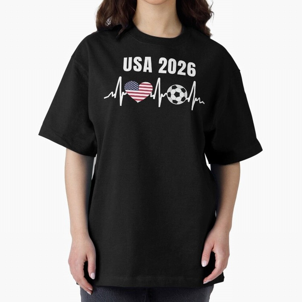 Soccer USA 2026 American Flag America World Cup Fan Gift Oversized T-Shirt Upgrade FIFA World Cup 2026 Group Stage Spirit, Driven by Argentina and Brazil, Messi and Cristiano Ronaldo, Classic Soccer Heritage, Championship Pressure, Fan Loyalty and