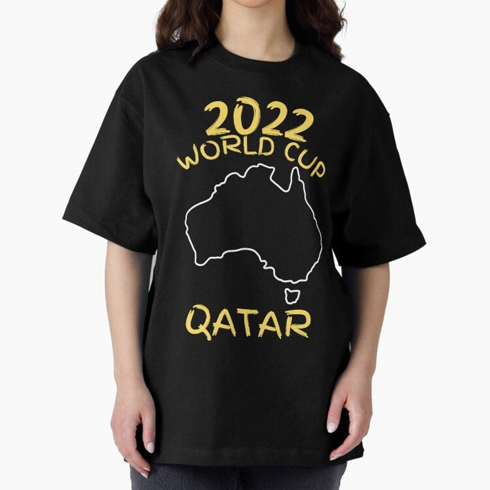 Socceroos World Cup 2022 Qatar Oversized T-Shirt Spotlight Match Day Hype around FIFA World Cup 2026 Group Stage, CR7 and Messi, Portugal, Spain and Germany, Goal Celebration Energy, Supporter Heritage, Football Icons and Worldwide Tournament Joy;