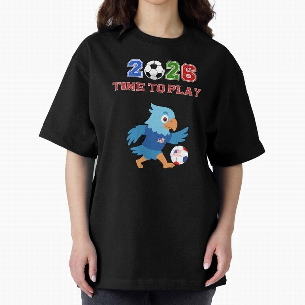 USA Soccer Eagle Mascot 2026 Time To Play Football Oversized T-Shirt Bring Legendary Rivalry Energy to FIFA World Cup 2026 Group Stage Spirit, Featuring Brazil, Portugal and Argentina, CR7, Supporter Pride, Iconic Celebrations, Legendary Names and