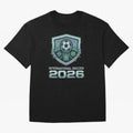 International Soccer 2026 Retro Pixel Glitch Crest Oversized T-Shirt Celebrate Soccer Greatness during FIFA World Cup 2026 Featuring Neymar, Brazil, Portugal and Argentina Energy, Global Supporter Spirit, Legendary Goals, National Colors and