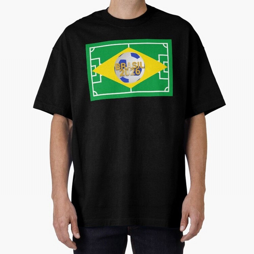Brazil World Cup 2026 Oversized T-Shirt Join Match Day Hype around FIFA World Cup 2026, Messi and Cristiano Ronaldo, England, Football Passion, Legendary Performances, Festival Vibes and Supporter Community; Perfect for Supporters Who Want Bold