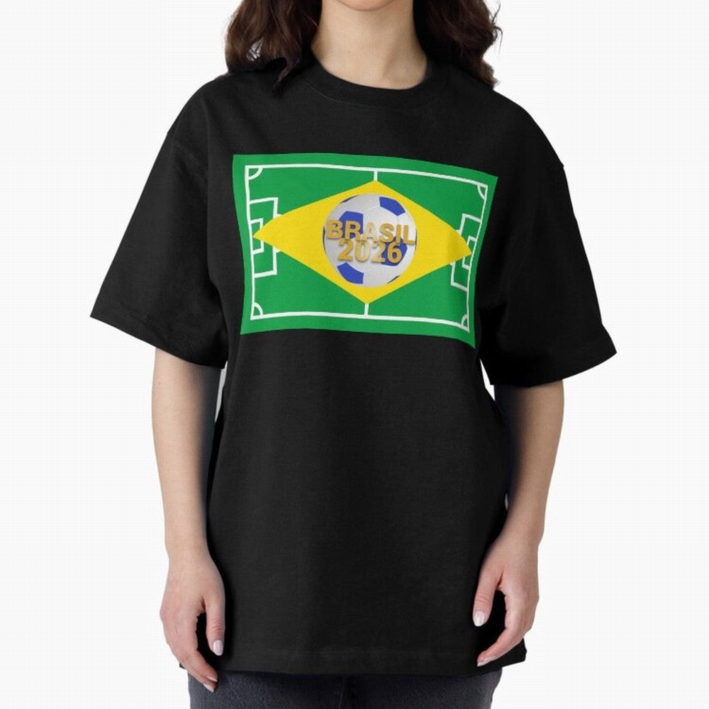 Brazil World Cup 2026 Oversized T-Shirt Join Match Day Hype around FIFA World Cup 2026, Messi and Cristiano Ronaldo, England, Football Passion, Legendary Performances, Festival Vibes and Supporter Community; Perfect for Supporters Who Want Bold