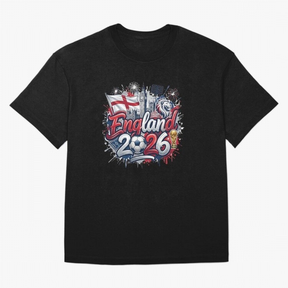 England World Cup 2026 Football Legacy Oversized T-Shirt Make Game Day About FIFA World Cup 2026 Group Stage Driven by Messi, Argentina, France and Brazil Energy, Fan Favorite Moments, National Team Passion, Big Match Drama and Soccer History;