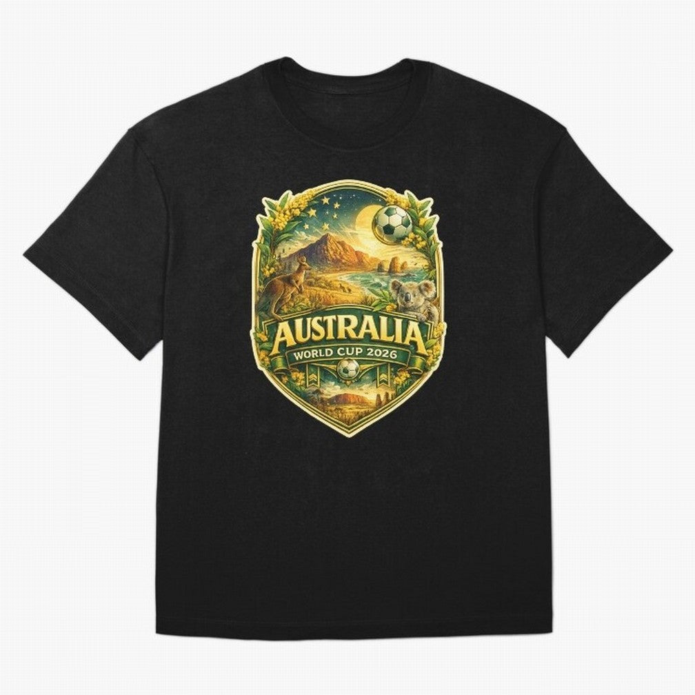Australia FIFA World Cup 2026 Great Barrier Reef Outback Kangaroo Coast Oversized T-Shirt Join the Countdown to FIFA World Cup 2026 USA Canada Mexico for Fans of Neymar, Haaland and Cristiano Ronaldo and Argentina, Bringing Stadium Chants, National