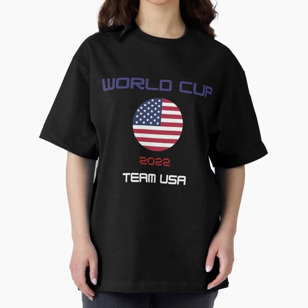 World cup 2022 Team USA Oversized T-Shirt Show Match Day Excitement for FIFA World Cup 2026 Group Stage Spirit, Celebrating Spain, Mbappe, Soccer Culture, Superstar Moments, National Team Dreams and Competitive Fire; Great for Supporters Who Love