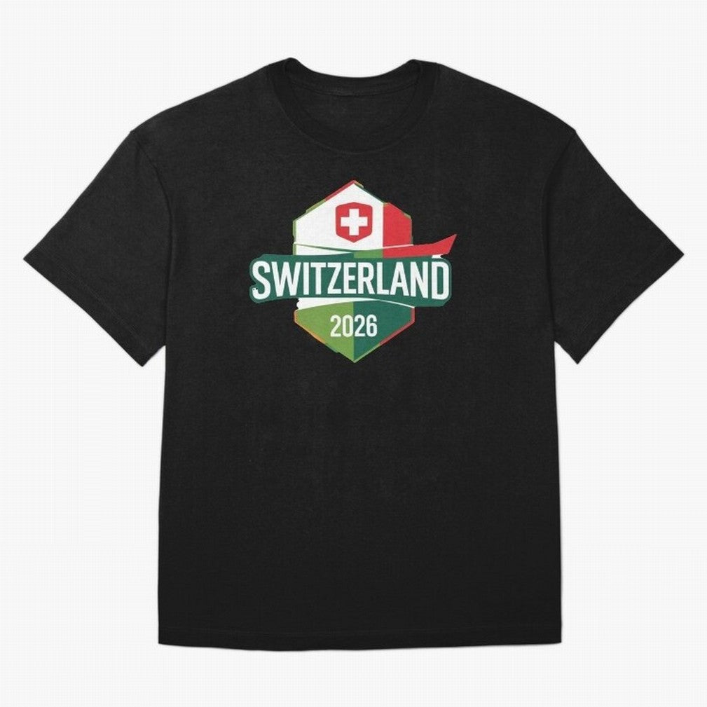 Switzerland WC2026 Oversized T-Shirt Bring Match Day Fire to FIFA World Cup 2026 Spirit, Inspired by England, Haaland, Football Festival Excitement, Trophy Ambitions, Country Rivalries and Star Player Buzz; Ideal for Passionate Fans Who Love