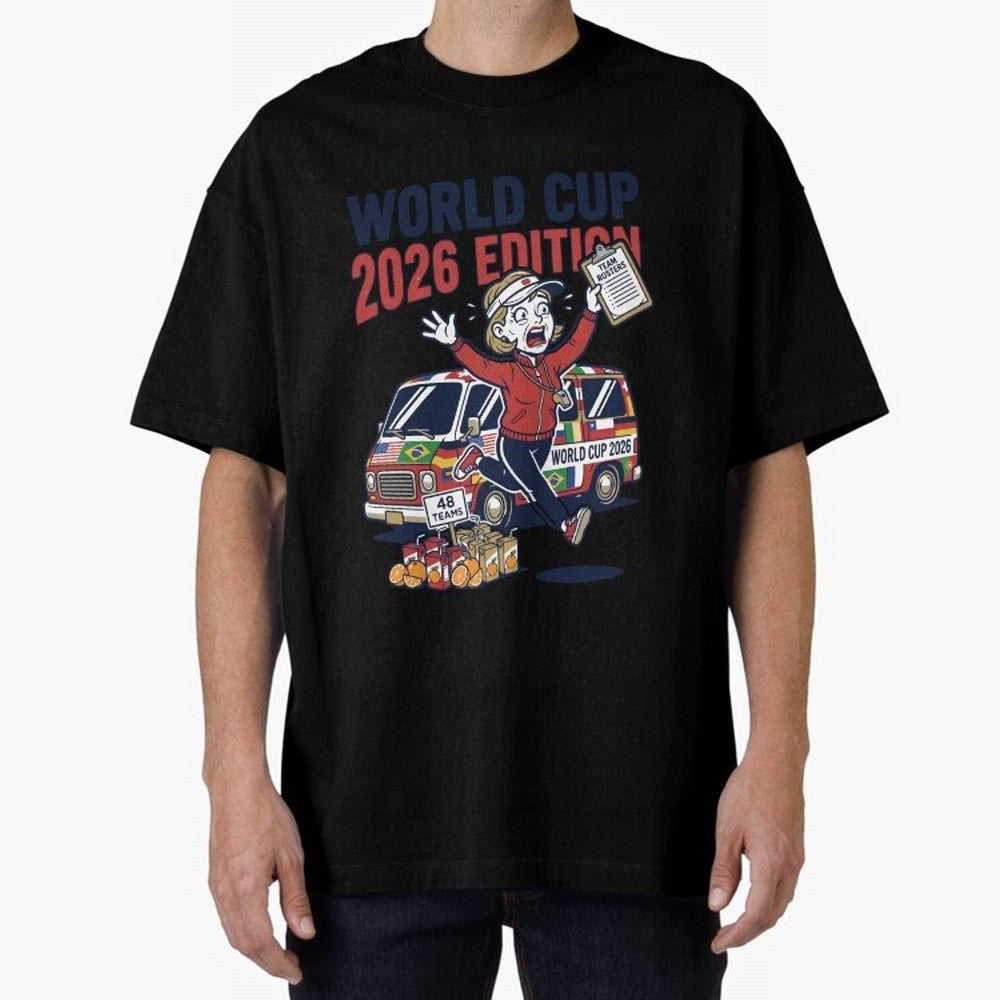 Soccer Mom ¡ª World Cup 2026 Edition V2 Oversized T-Shirt Feel International Energy from Global Football Passion for FIFA World Cup 2026, Driven by Cristiano Ronaldo, Haaland and CR7, France, Stadium Memories, Football Loyalty, International Chants