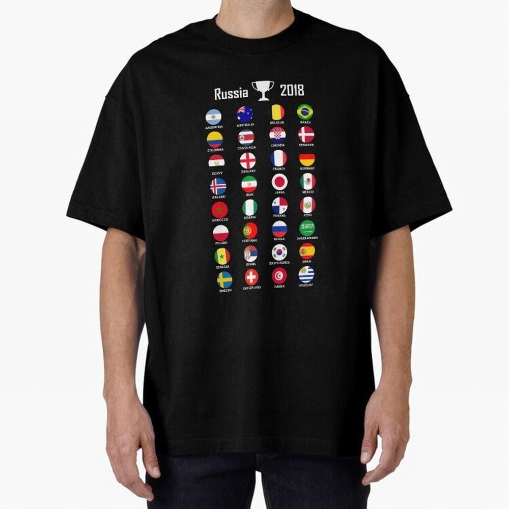 Russia 2018 Football Soccer Championship Oversized T-Shirt Follow Every Goal of FIFA World Cup 2026 Group Stage for Fans of Mbappe and Argentina, Bringing Football History, Final Match Energy, Crowd Noise and Once in a Lifetime Moments; Great for