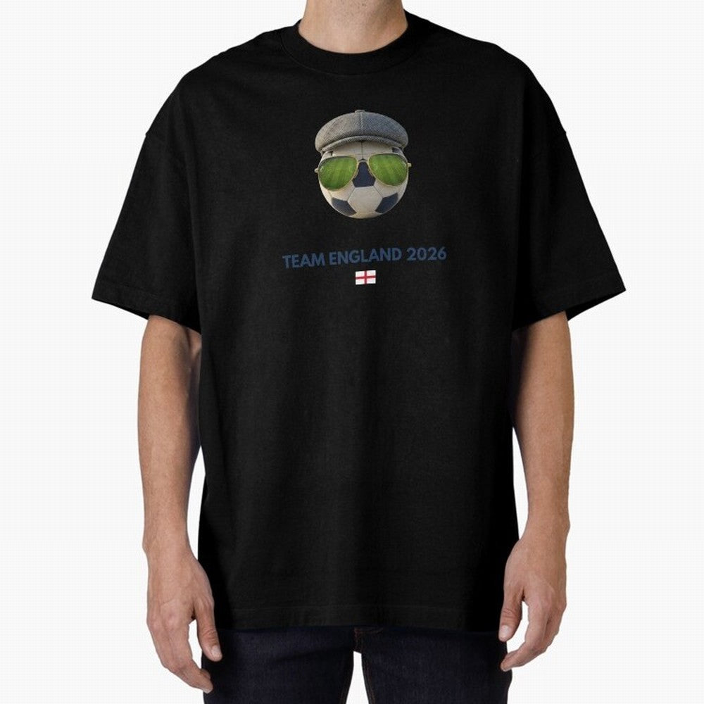Football Fan Gear: Team England 2026 Oversized T-Shirt Honor the Football Icons of FIFA World Cup 2026 for Fans of Messi and Portugal, Bringing Fan Favorite Moments, National Team Passion, Big Match Drama and Soccer History; Ideal for Football