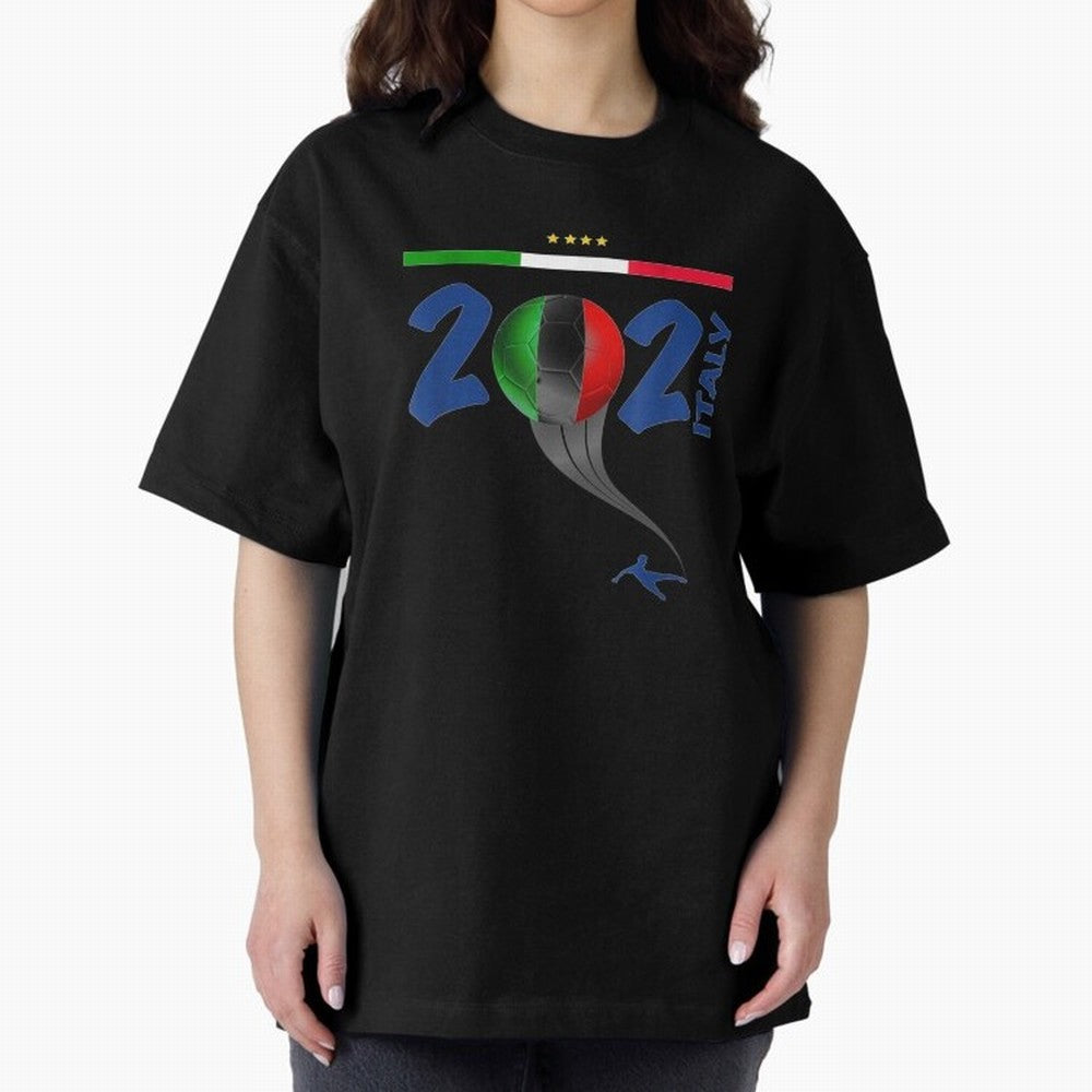 Italy Football - Italian Soccer National Team Oversized T-Shirt Make Every Kick Count in Global Football Passion for FIFA World Cup 2026 Group Stage, Made for Messi and Cristiano Ronaldo, England, France and Netherlands, Fan Favorite Moments,