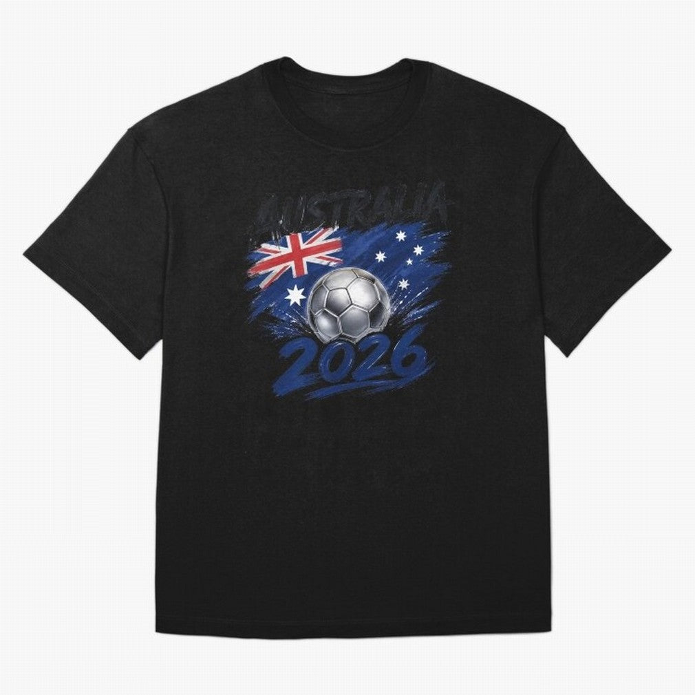 Australia Soccer 2026: Grunge Flag & Football Pride Oversized T-Shirt Discover FIFA World Cup 2026 Group Stage with Messi, Argentina and Brazil Energy, Sports Nostalgia, International Competition, Famous Players and Unforgettable Victories; Perfect