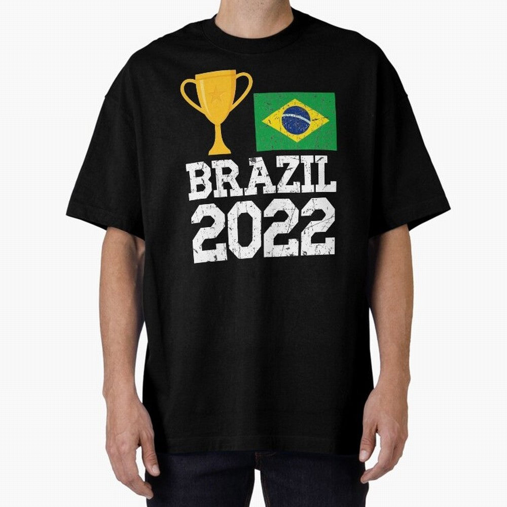 Brazil Soccer Team Fan Football Brazilian Flag 2022 T-Shirt - Brazil T shirt Soccer - Brazil Flag Vintage - Brazilian Oversized T-Shirt Bring Retro Soccer Energy to Match Day Hype around FIFA World Cup 2026 USA Canada Mexico, Mbappe, France, Sports
