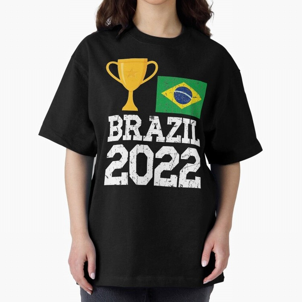 Brazil Soccer Team Fan Football Brazilian Flag 2022 T-Shirt - Brazil T shirt Soccer - Brazil Flag Vintage - Brazilian Oversized T-Shirt Bring Retro Soccer Energy to Match Day Hype around FIFA World Cup 2026 USA Canada Mexico, Mbappe, France, Sports