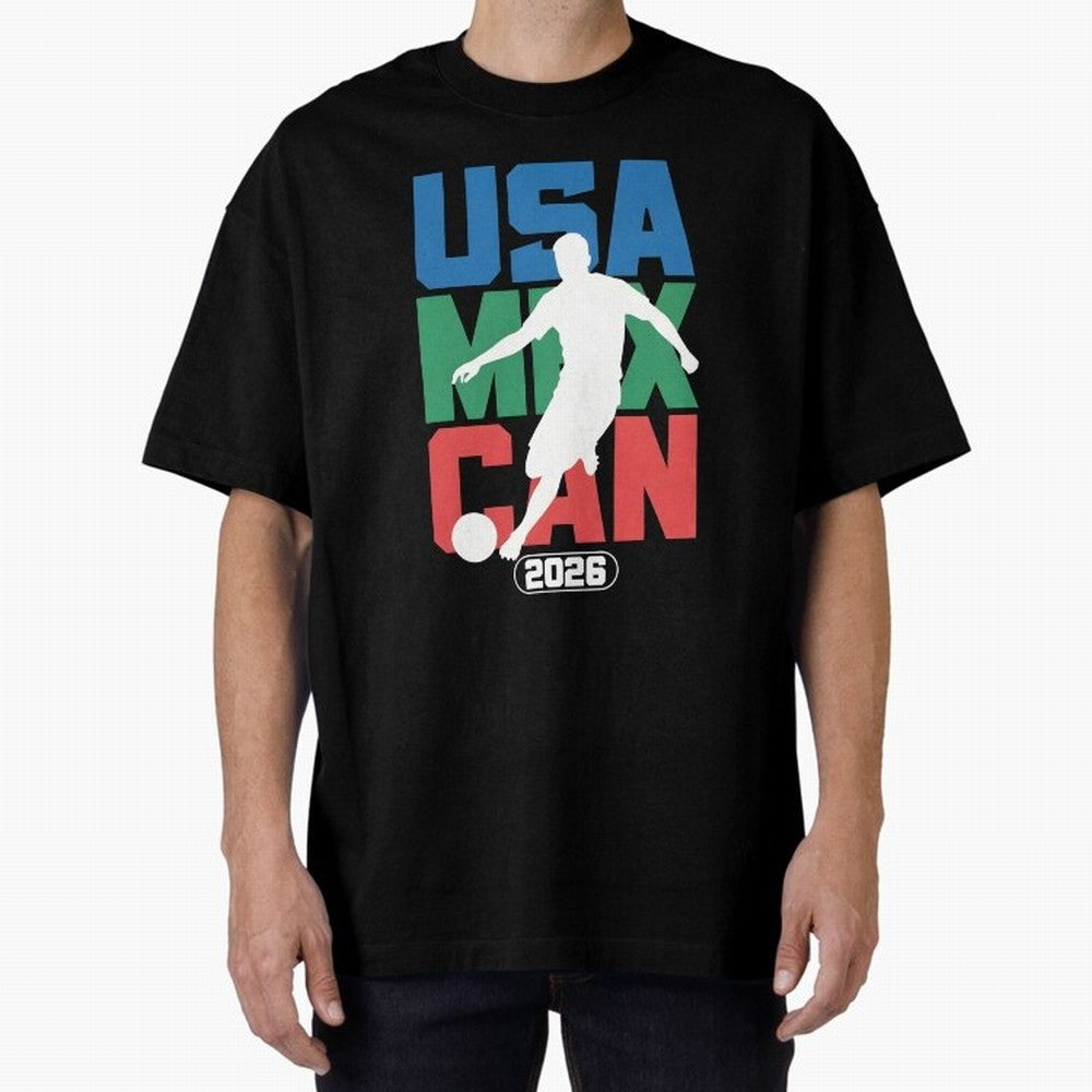 2026 World Cup USA, CAN, MEX Oversized T-Shirt Join the Global Buzz around Global Football Passion for FIFA World Cup 2026, Featuring Haaland and Mbappe, Argentina, France and Brazil, Sports Nostalgia, International Competition, Famous Players and