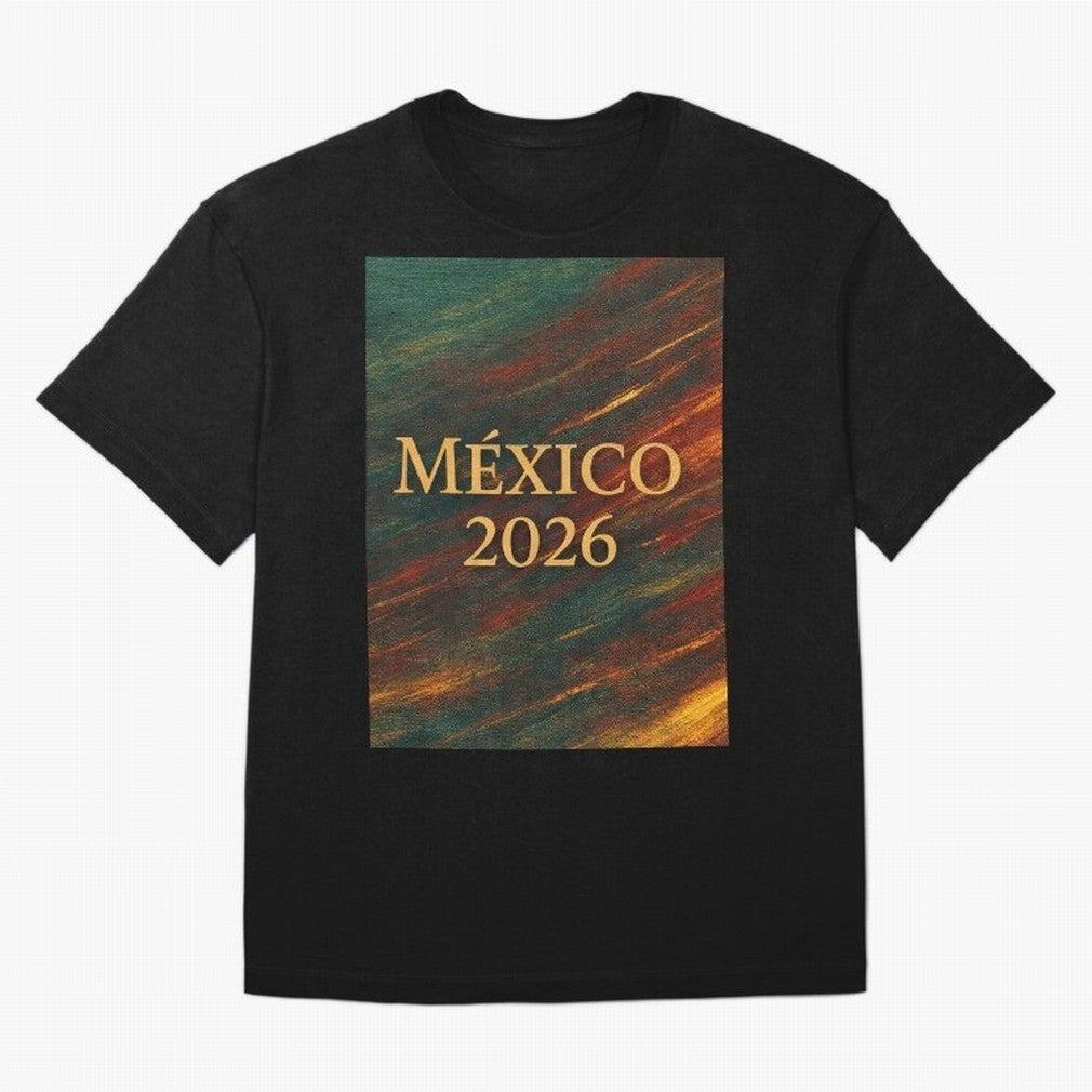 Mexico 2026 Arc of Color - Elegant and Luxury Design for Soccer Fans Oversized T-Shirt Show Your Tournament Heart for FIFA World Cup 2026 for Fans of Messi and Cristiano Ronaldo and Brazil, Bringing Match Day Excitement, Supporter Culture, Golden